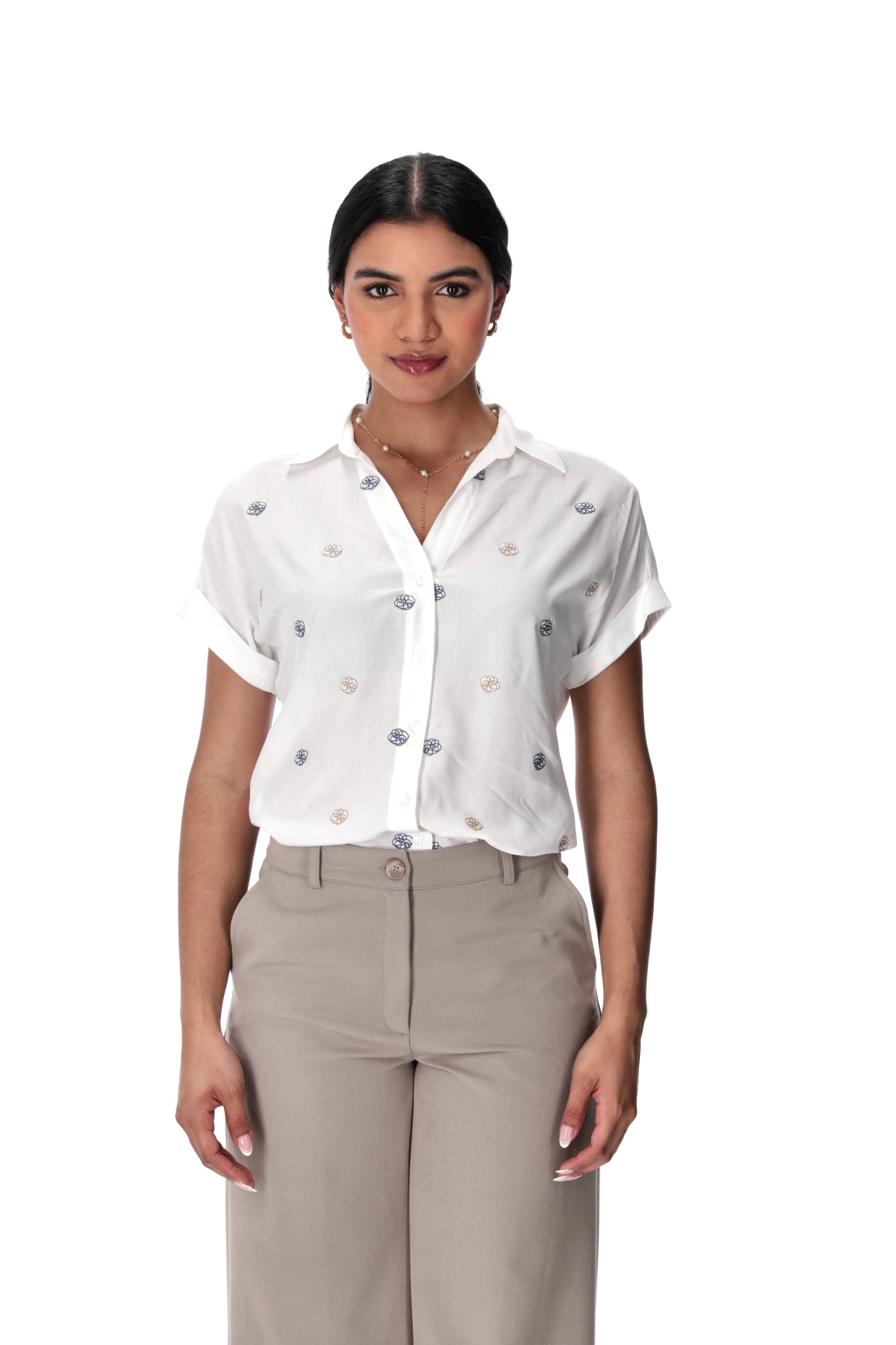 BLUSA CELESTE BORDADA
