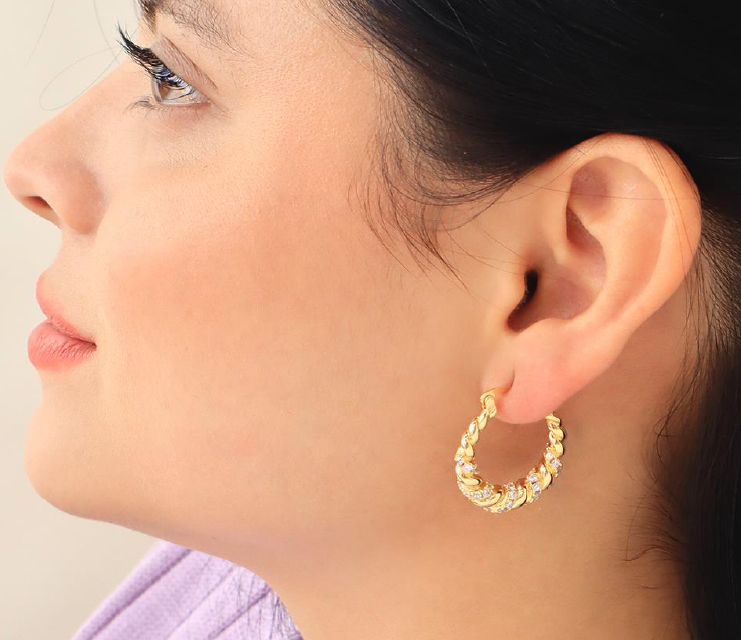 Aros con Perlas y Detalles Trenzados
