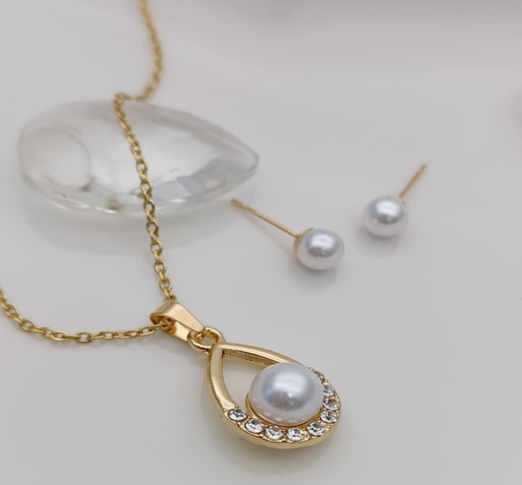 Set de Joyería Gota con Perla