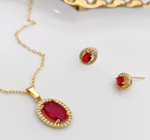 Set de Joyería "Fuego Carmesí"