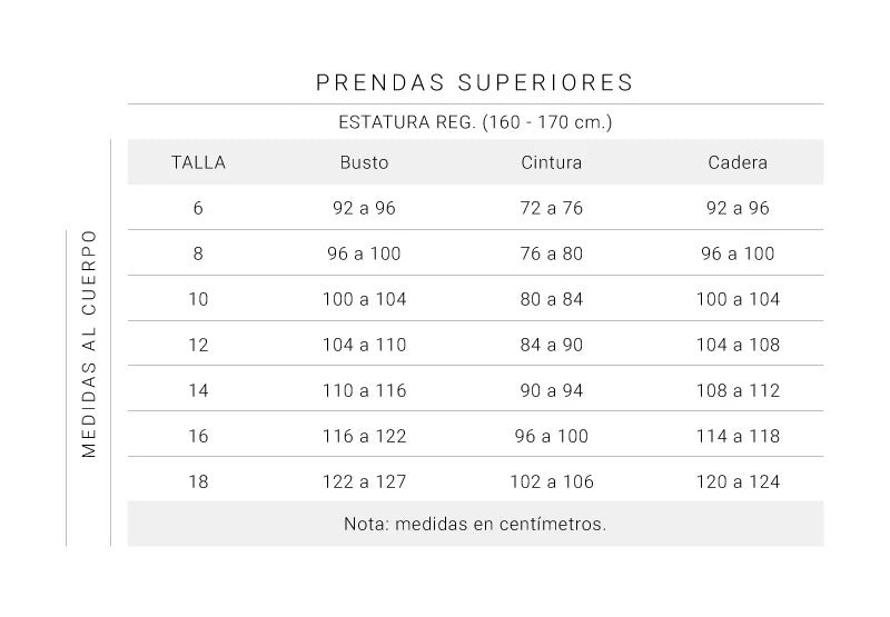 Guía de tallas