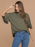 Blusa fondo entero cuello redondo manga al codo