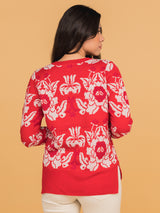 Suéter Rojo Tejido