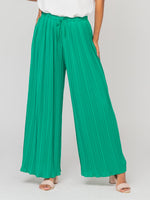 Pantalón suelto plisado, cintura enresortada