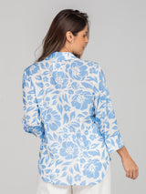Blusa estilo Camisero, Manga al codo detalles artesanales